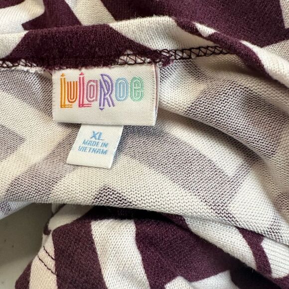 NWT LulaRoe Women’s Brown/Burgundy/Cream Caroline” Long Sleeve Cardigan - XL - Picture 4 of 8